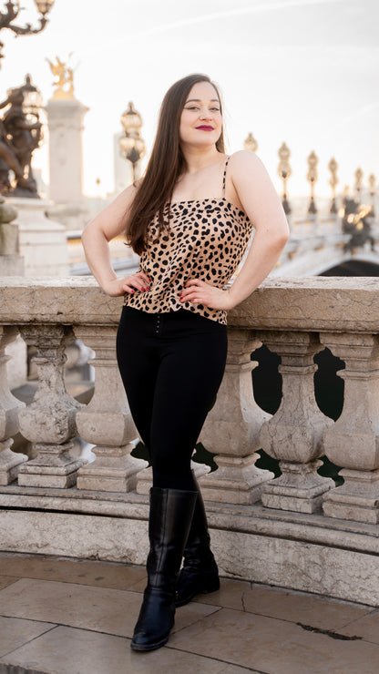 ULTIMATE LEOPARD SQUARE SILK TOP