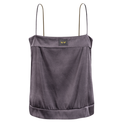 DARK GREY DIVINE SILK SQUARE TOP